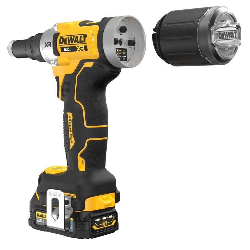 DEWALT DCF414GE2 20V MAX XR BRUSHLESS CORDLESS 1/4in RIVET TOOL KIT WITH DEWALT POWERSTACK