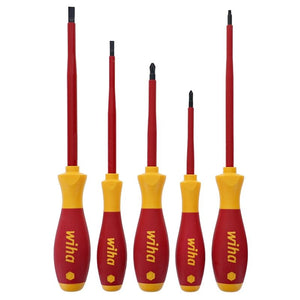 WIHA 32059 5 PIECE INSULATED SOFTFINISH SLOTTED/PHILLIPS/SQUARE SCREWDRIVER SET