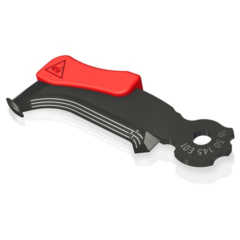 KNIPEX 16 50 145 SBA Stripping Knife With Guide Shoe and Ratchet Function