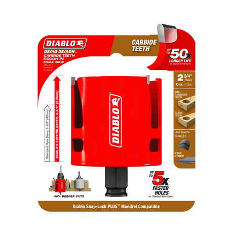 Diablo Demo Demon® Carbide Teeth Rough-In Hole Saws