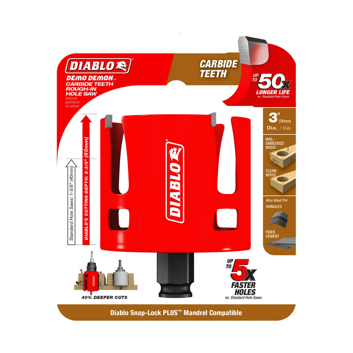 Diablo Demo Demon® Carbide Teeth Rough-In Hole Saws