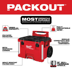 Milwaukee 48-22-8427 PACKOUT™ Rolling Tool Box With Fully Collapsible Handle