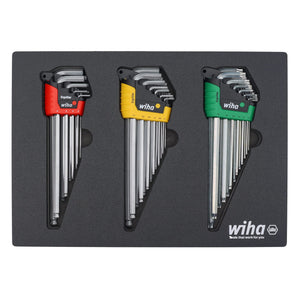 WIHA-66979 35 Piece ErgoStar L-Key Tray Set - Hex Metric, Hex SAE, Torx