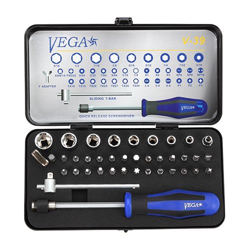 VEGA 39 PC Bit, Socket & Hand Driver Set