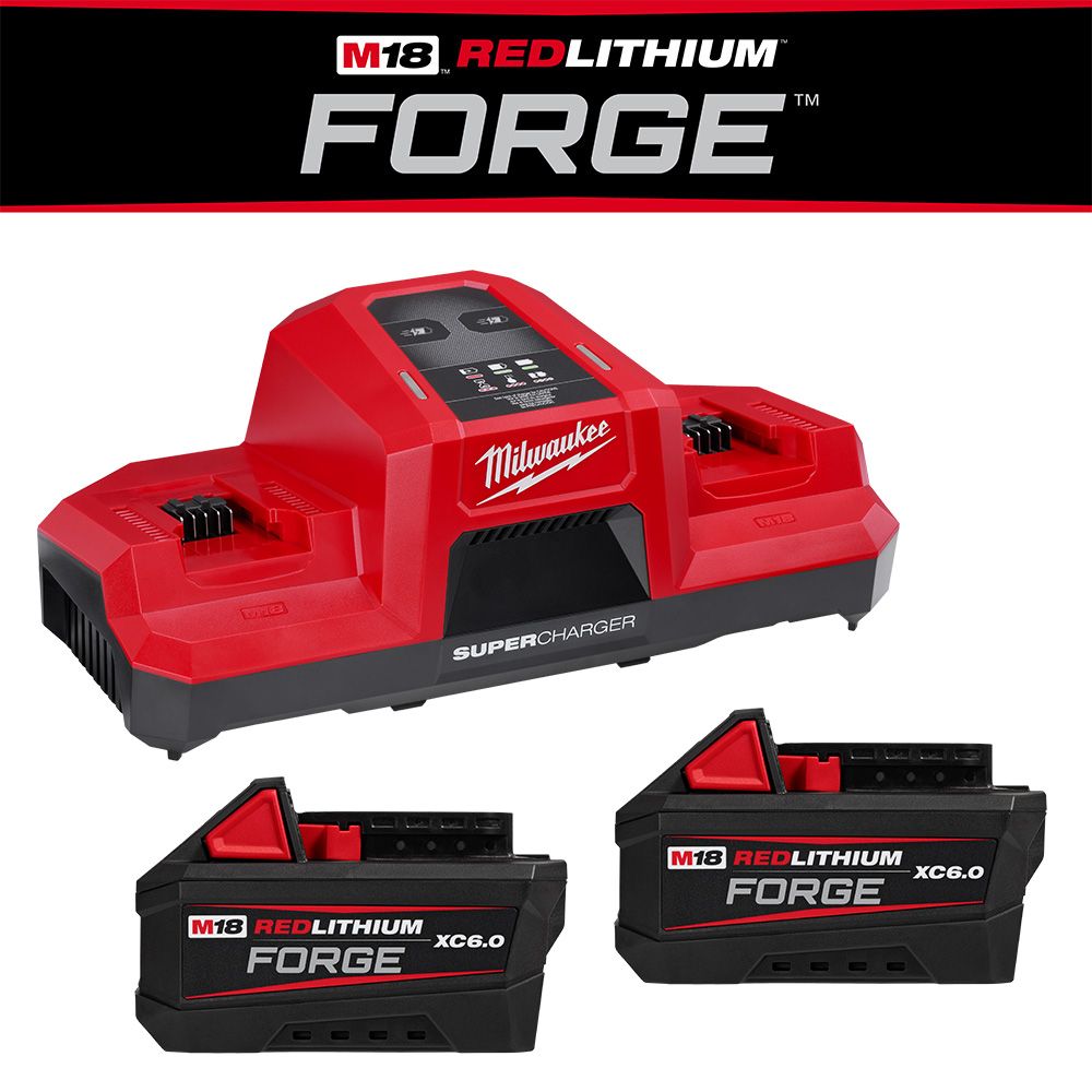 Milwaukee 48-59-1866 M18™ Dual Bay Super Charger Starter Kit with 2 XC 6.0 FORGE™ Batteries