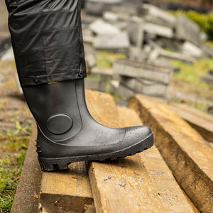 Pioneer Black PVC Steel Toe/Plate  Rubber Boots