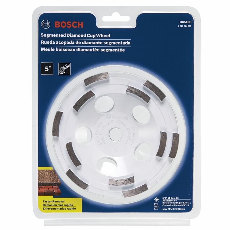 Bosch | DC510H 5 In. Double Row Segmented Diamond Cup Wheel