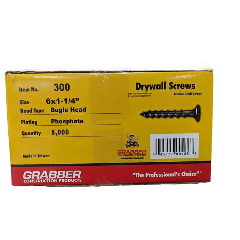 Grabber Drywall Screws 1-1/4in Coarse Thread