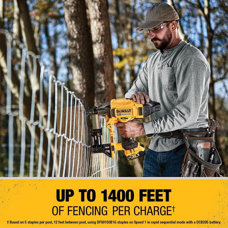 DEWALT DCFS950P2 20V MAX XR 9 GA Cordless Fencing Stapler Kit