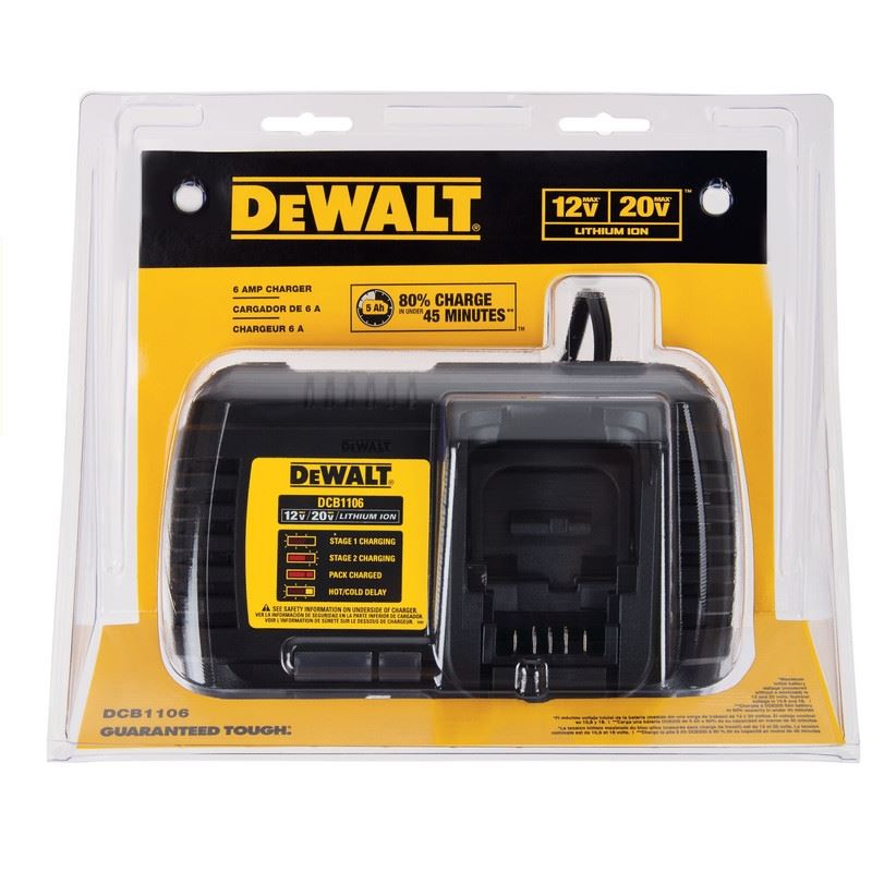 DEWALT DCB1106 12V/20V 6 Amp Charger