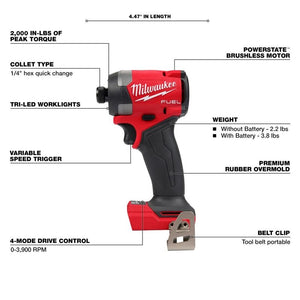 Milwaukee 2953-20 M18 FUEL 1/4in Hex Impact Driver