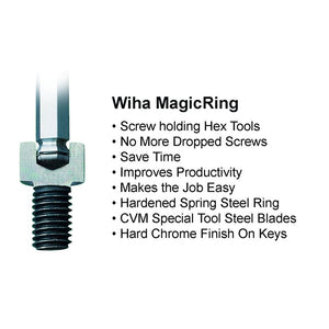 Wiha MagicRing Screw Holding Ball End Hex L-Key Metric 9 Piece Set