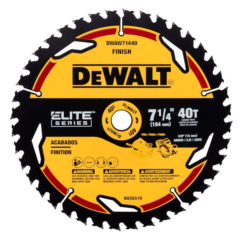 DEWALT DWAW71440  7-1/4in 40T ELITE SERIES Circular Saw Blade