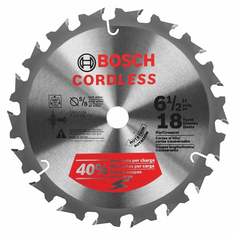 Bosch | CBCL618A 6-1/2 In. 18 Tooth Circular Saw Blade for Cordless Saw