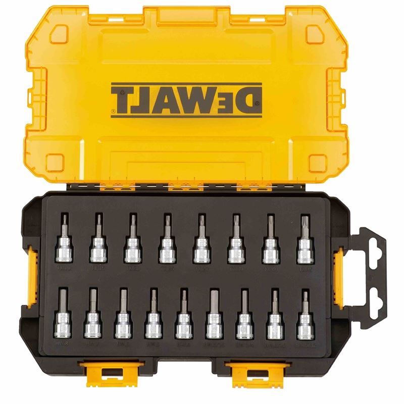 DEWALT DWMT73806 17 Piece 3/8 in Drive Bit Socket Set