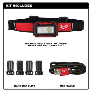 Milwaukee 2012R Rechargeable Magnetic Headlamp And Task Light