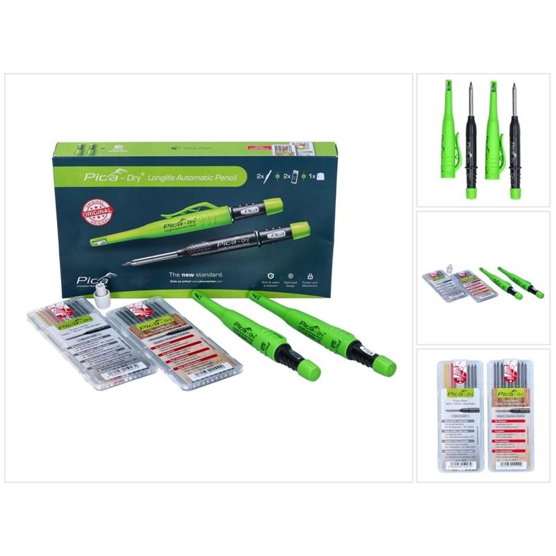 PICA 3097 2x Dry Automatic Pencil Set w/ Multi-Use and Joiner's Refills