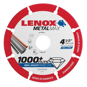 Lenox Metalmax 1972921 4-1/2in Diamond Grit Cut-Off Wheel