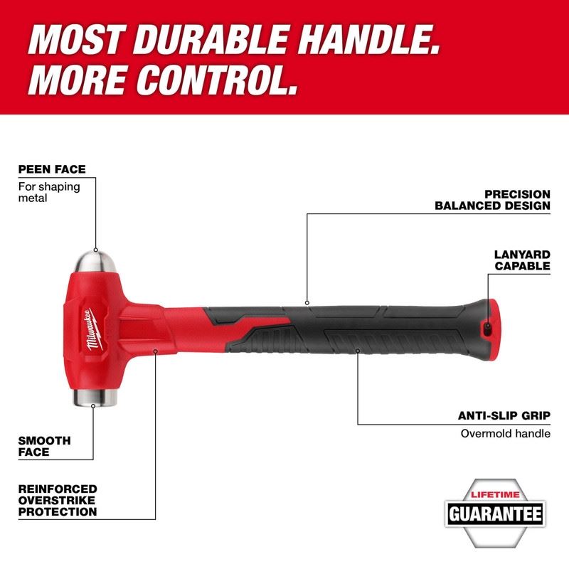 Milwaukee 48-22-9140 16oz Dead Blow Ball Peen Hammer