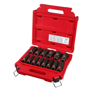 Milwaukee 49-66-7014 14PC SHOCKWAVE Impact Duty 1/2in Drive Metric Deep 6 Point Socket Set