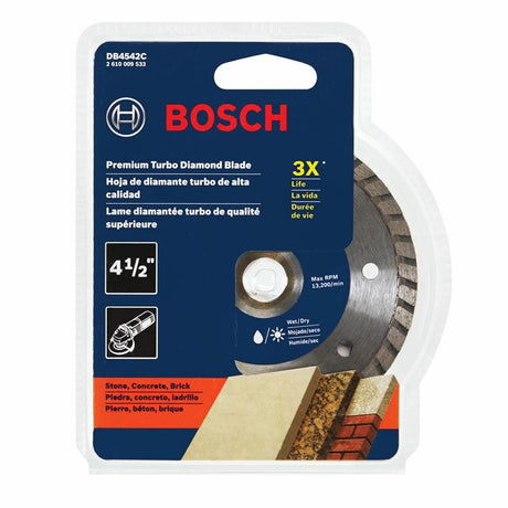 Bosch | DB4542C 4-1/2 In. Premium Turbo Rim Diamond Blade for Smooth Cuts