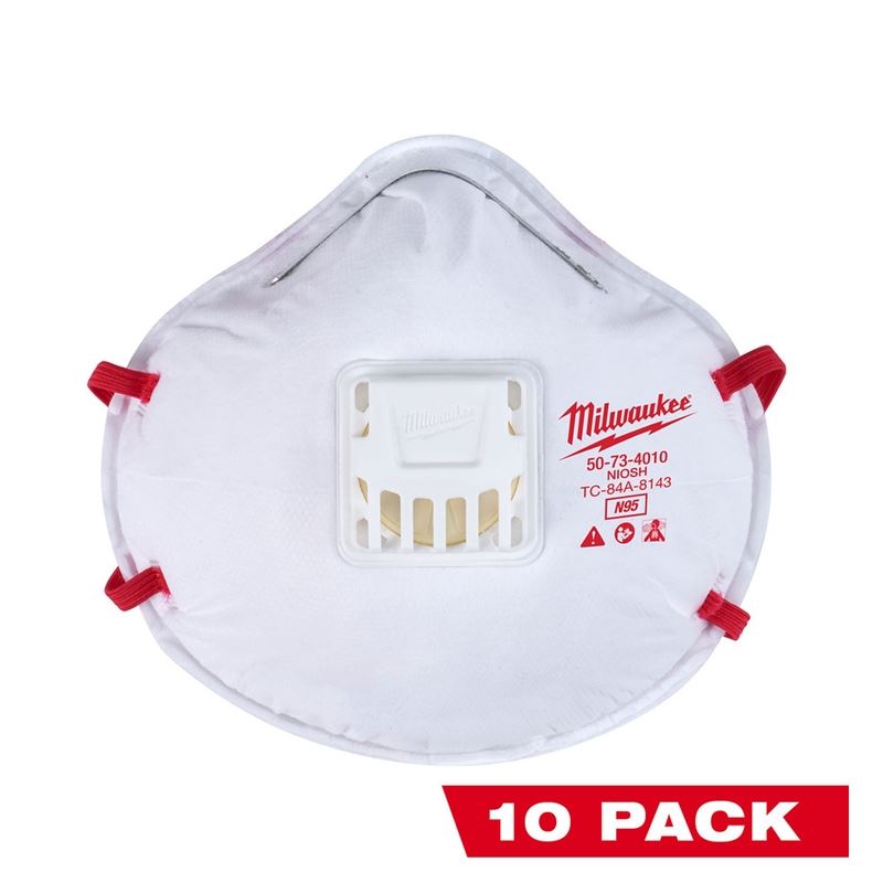 Milwaukee 48-73-4014 10PK Valved N95 Respirator