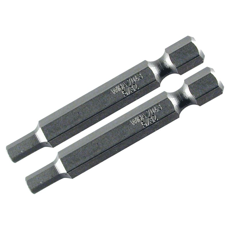 Wiha Hex Inch Power Bit 3/16 x 50mm Pack of 2 Bits