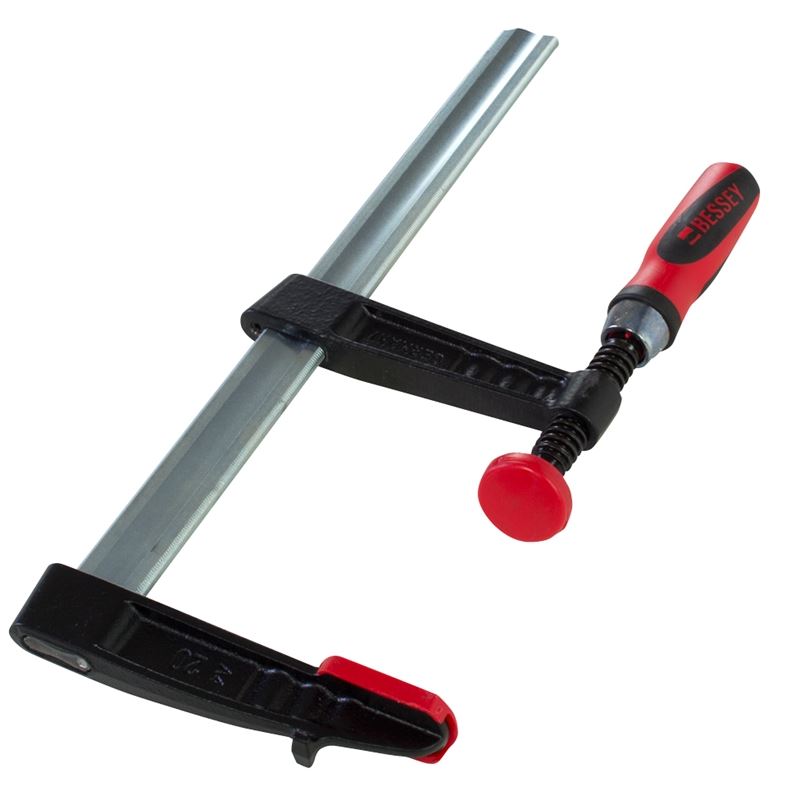 BESSEY TG4.012+2K - BESSEY TG +2K series malleable cast bar clamp, 12 inch capacity, 4 inch throat depth and up to 880 pounds of clamping force