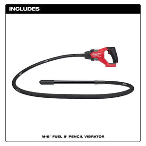 Milwaukee 2911-20 M18 FUEL 8ft Concrete Pencil Vibrator