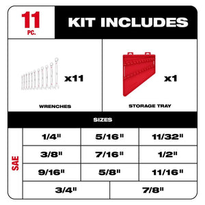 Milwaukee 48-22-9411 11pc SAE Combination Wrench Set