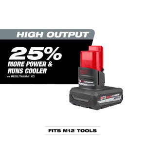 Milwaukee 48-11-2450 M12 REDLITHIUM HIGH OUTPUT XC5.0 Battery Pack