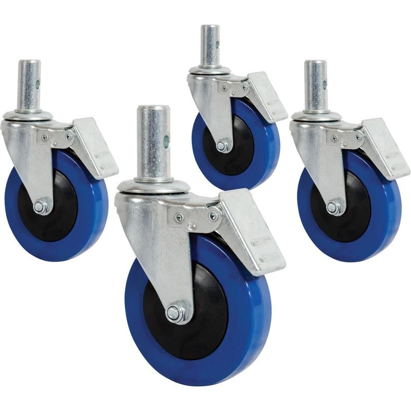 Metaltech I-C4CAS4 4 in. Scaffolding Caster Wheels with Double Locking Pins (4-Pack)