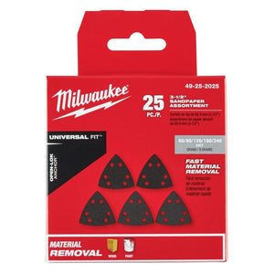 Milwaukee 49-25-2025 OPEN-LOK 3-1/2 in Triangle Sandpaper Variety Pack 25pc