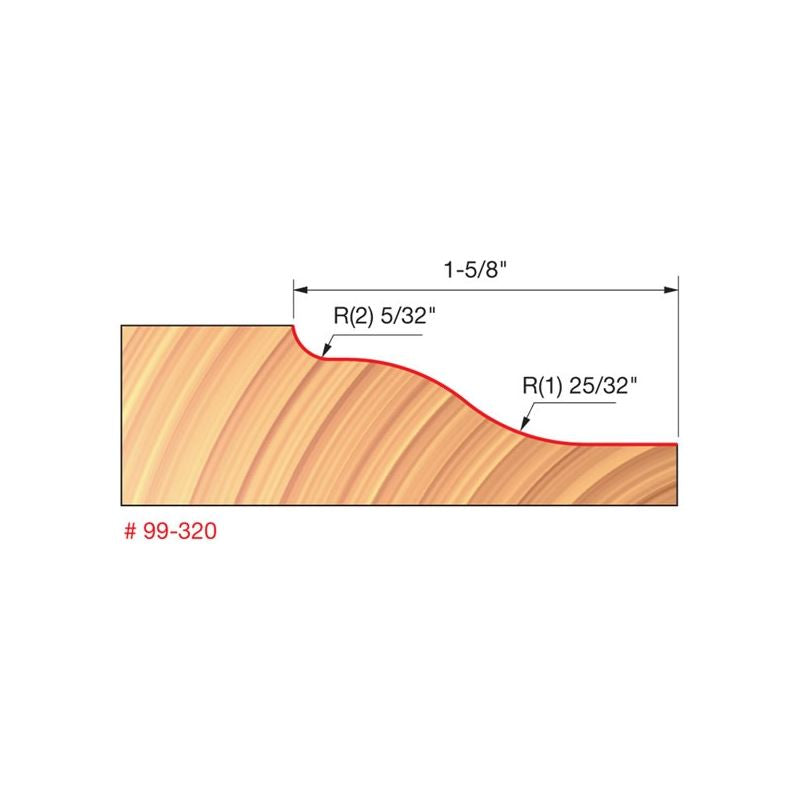 Freud | 99-320 1-1/2 (Dia.) Vertical Raised Panel Bit