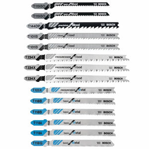 Bosch | T14CPSC 14 pc. T-Shank Wood and Metal Cutting Jig Saw Blade Set