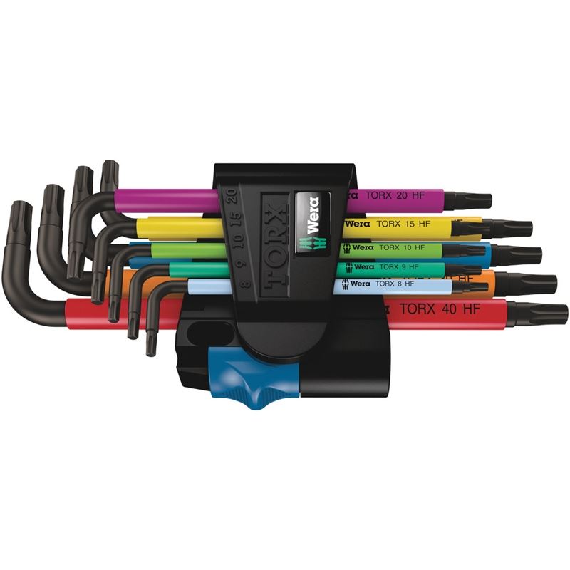 WERA 967/9 TX Multicolour HF 1 L-key set with holding function, 9 pieces