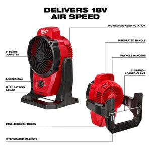 Milwaukee 0820-20 M12 Mounting Fan