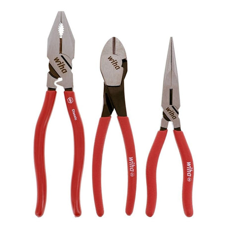 WIHA 34680 3 Piece Classic Grip Pliers and Cutters Tray Set