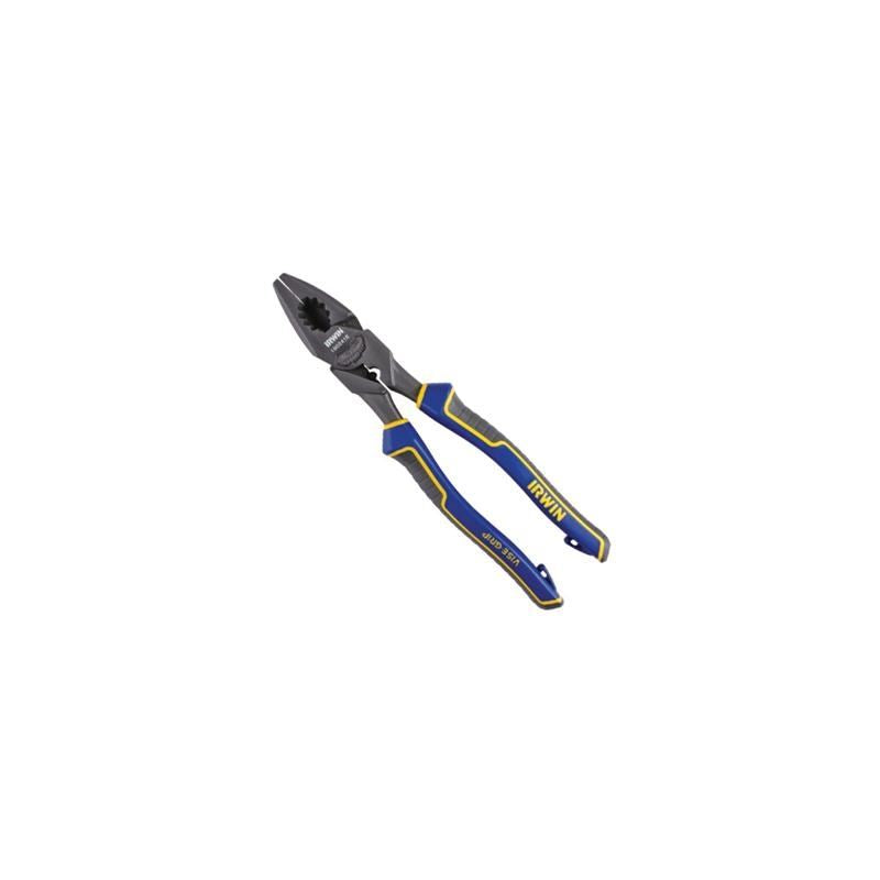 Irwin 1902416 9-1/2" High Leverage Lineman's Pliers with Fish Tape Puller and Wire Crimper