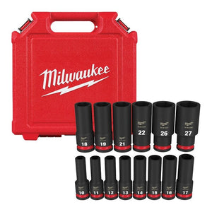 Milwaukee 49-66-7014 14PC SHOCKWAVE Impact Duty 1/2in Drive Metric Deep 6 Point Socket Set