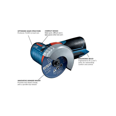 BOSCH GWS12V-30N 12V Max Brushless 3 In. Angle Grinder