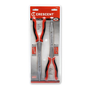 Crescent PSX204C-06 2 Pc. X2 Straight and Bent Long Nose Dual Material Plier Set