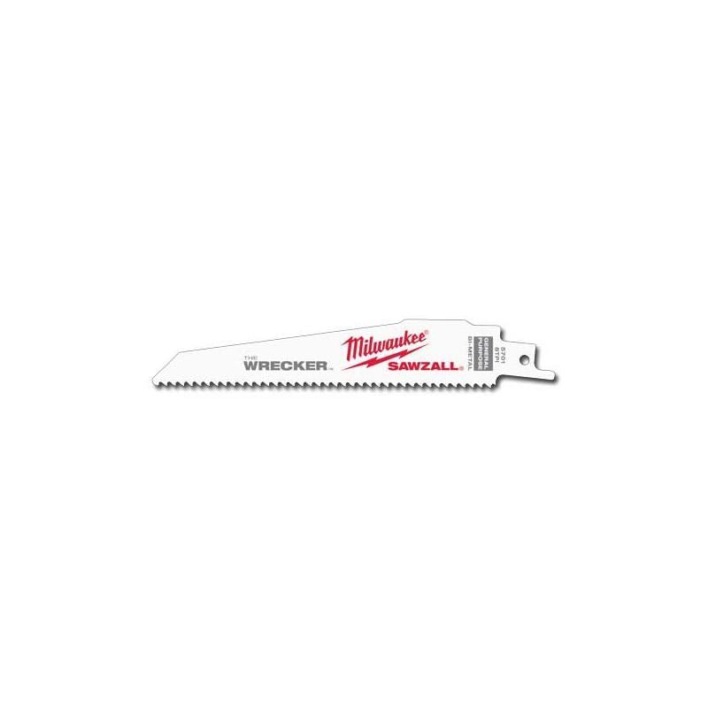 Milwaukee 48-00-8701 6"" 8 TPI The Wrecker SAWZALL Blade (25 Pk)