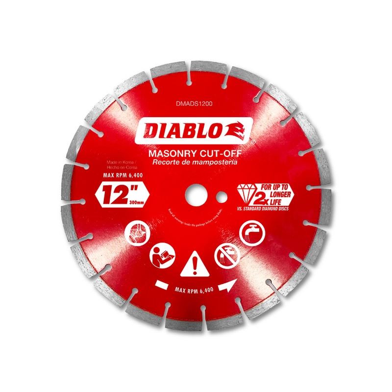 Diablo DMADS1200 12 in. Diamond Segmented Cut-Off Discs for Masonry