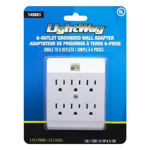 LightWay 6 Outlet Wall Tap (White)