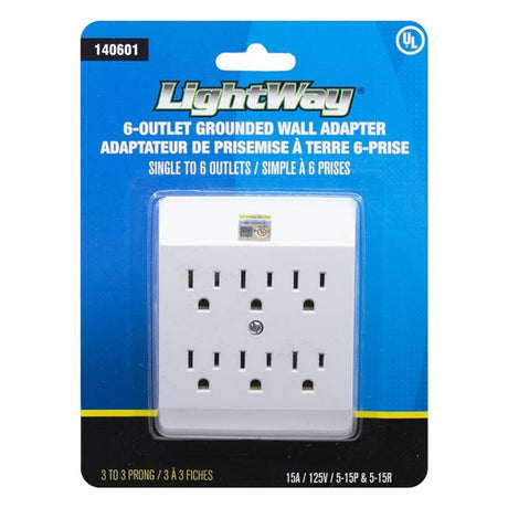 LightWay 6 Outlet Wall Tap (White)