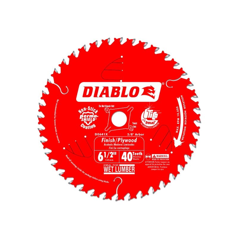 Diablo D0641X 6-1/2 in. x 40 Tooth Finish/Plywood Trim Saw Blade