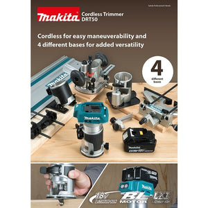 Makita DRT50ZJX6 18V Cordless Compact Router with Brushless Motor