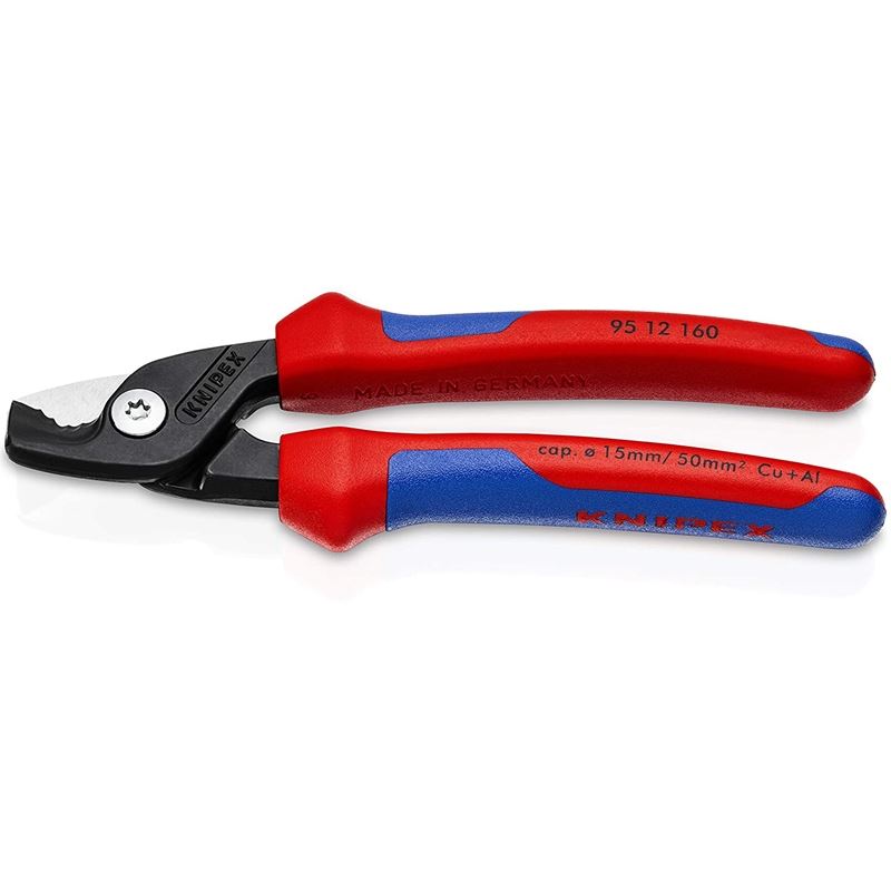 KNIPEX 95 12 160 SBA 6-1/4 in Cable Shears with StepCut Edges, Multi-Component