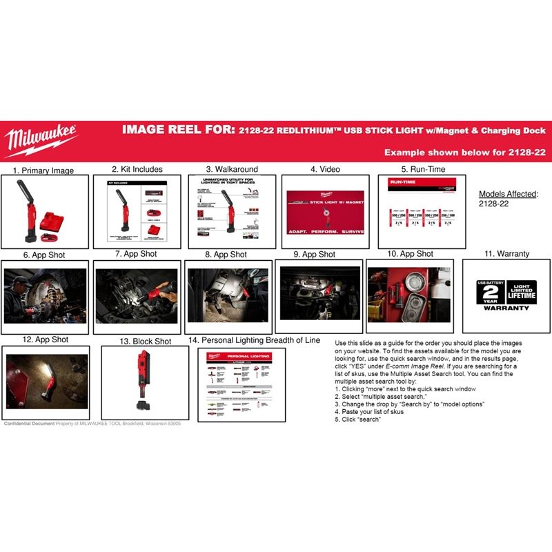 Milwaukee 2128-22 RLUSB STICK LIGHT KIT